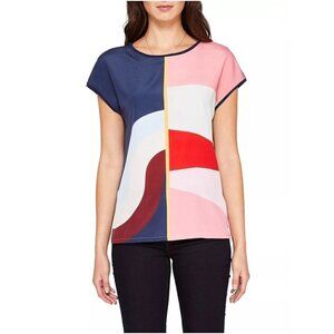 TED Baker Hasel Mississippi Abstract Design Top, Navy/Multi Size 1/ US 4